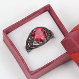Black Gold Filled Mysterious Ruby Ring