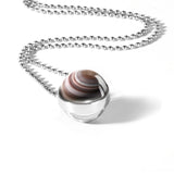 Double Sided Glass Dome Solar System Necklace