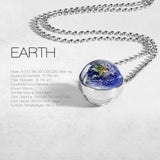 Double Sided Glass Dome Solar System Necklace