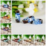 Handmade Wood Resin Flower Ring
