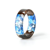 Handmade Wood Resin Flower Ring
