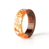 Handmade Wood Resin Flower Ring