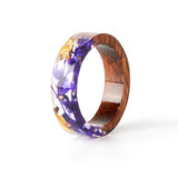 Handmade Wood Resin Flower Ring