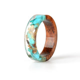 Handmade Wood Resin Flower Ring