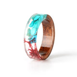 Handmade Wood Resin Flower Ring