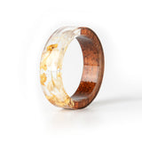 Handmade Wood Resin Flower Ring