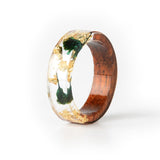 Handmade Wood Resin Flower Ring