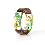 Handmade Wood Resin Flower Ring