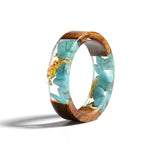 Handmade Wood Resin Flower Ring