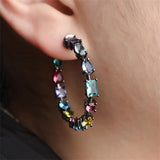 Black Copper Colorful AAA Cubic Zirconia Earring