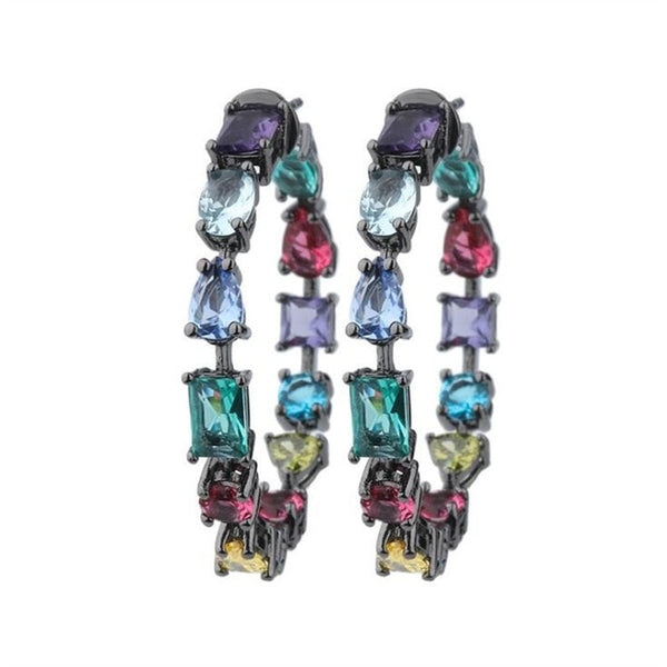 Black Copper Colorful AAA Cubic Zirconia Earring