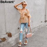 Ruffle Mesh Blouse