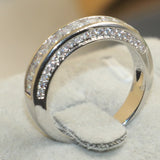 Princess Cut 925 Sterling Silver White Clear 5A CZ Stone Ring