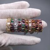 Rainbow Trapezoid Stone Rings