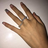 Rainbow Trapezoid Stone Rings