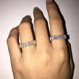 Rainbow Trapezoid Stone Rings