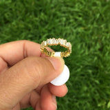Rainbow Trapezoid Stone Rings