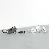 Asymmetric Cat Earrings - Allergy Free