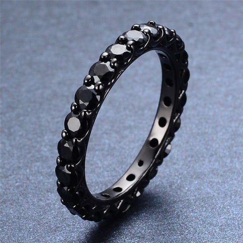 Black Gold Filled Black Sapphire Ring