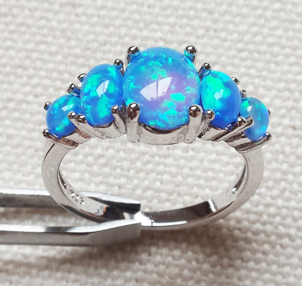 Blue Fire Opal Ring
