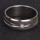 Stainless Steel White Sapphire Ring