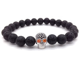 Skulls Lava Beads Charm Bracelets