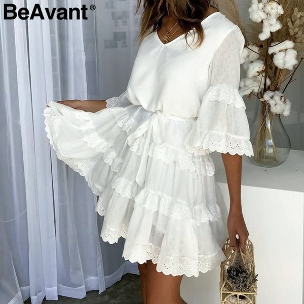 Ruffle Loose Short Dress