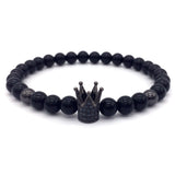 Crown Charms Natural Agate Stone Beads Bracelets