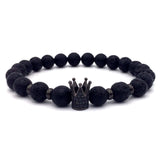 Crown Charms Natural Agate Stone Beads Bracelets