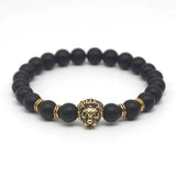 Gold Silver Lion Head lava Beads Bracelets