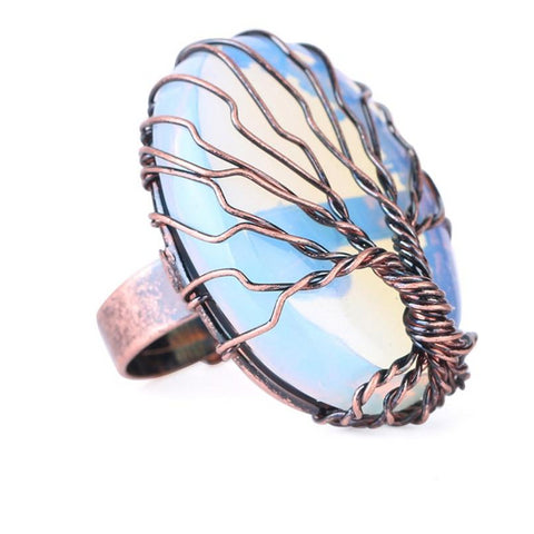 Tree of Life Natural Stone Ring