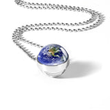Double Sided Glass Dome Solar System Necklace