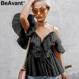 Ruffle Mesh Blouse