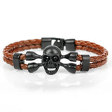 Leather Skull Charm Friendship Bracelets