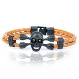 Leather Skull Charm Friendship Bracelets