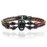 Leather Skull Charm Friendship Bracelets