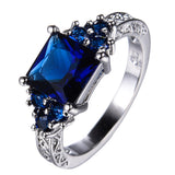 Princess Cut Blue Sapphire Ring