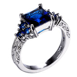 Princess Cut Blue Sapphire Ring