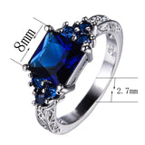 Princess Cut Blue Sapphire Ring