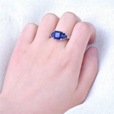 Princess Cut Blue Sapphire Ring