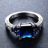 Princess Cut Blue Sapphire Ring