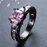 Princess Cut Pink Sapphire Ring