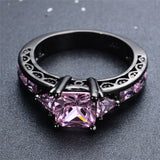 Princess Cut Pink Sapphire Ring