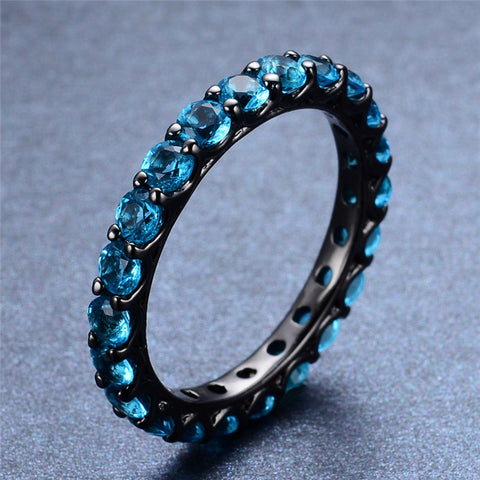 Black Gold Filled Aquamarine Ring