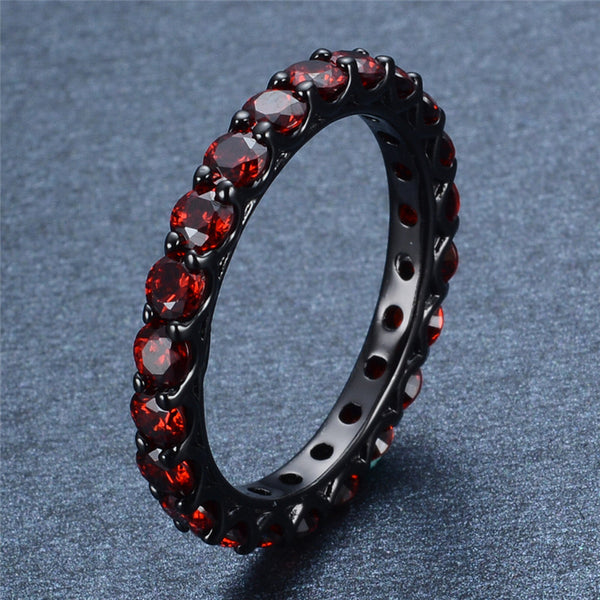 Black Gold Filled Vintage Ruby Ring