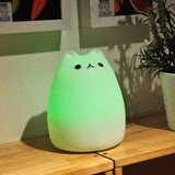 Soft Silicone 7 Changing Color LED Cat Night Lights