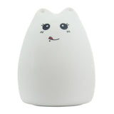 Soft Silicone 7 Changing Color LED Cat Night Lights