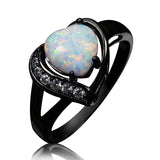 Fire Heart Love Heart Gold Plated Opal Ring