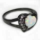 Fire Heart Love Heart Gold Plated Opal Ring