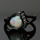 Fire Heart Love Heart Gold Plated Opal Ring